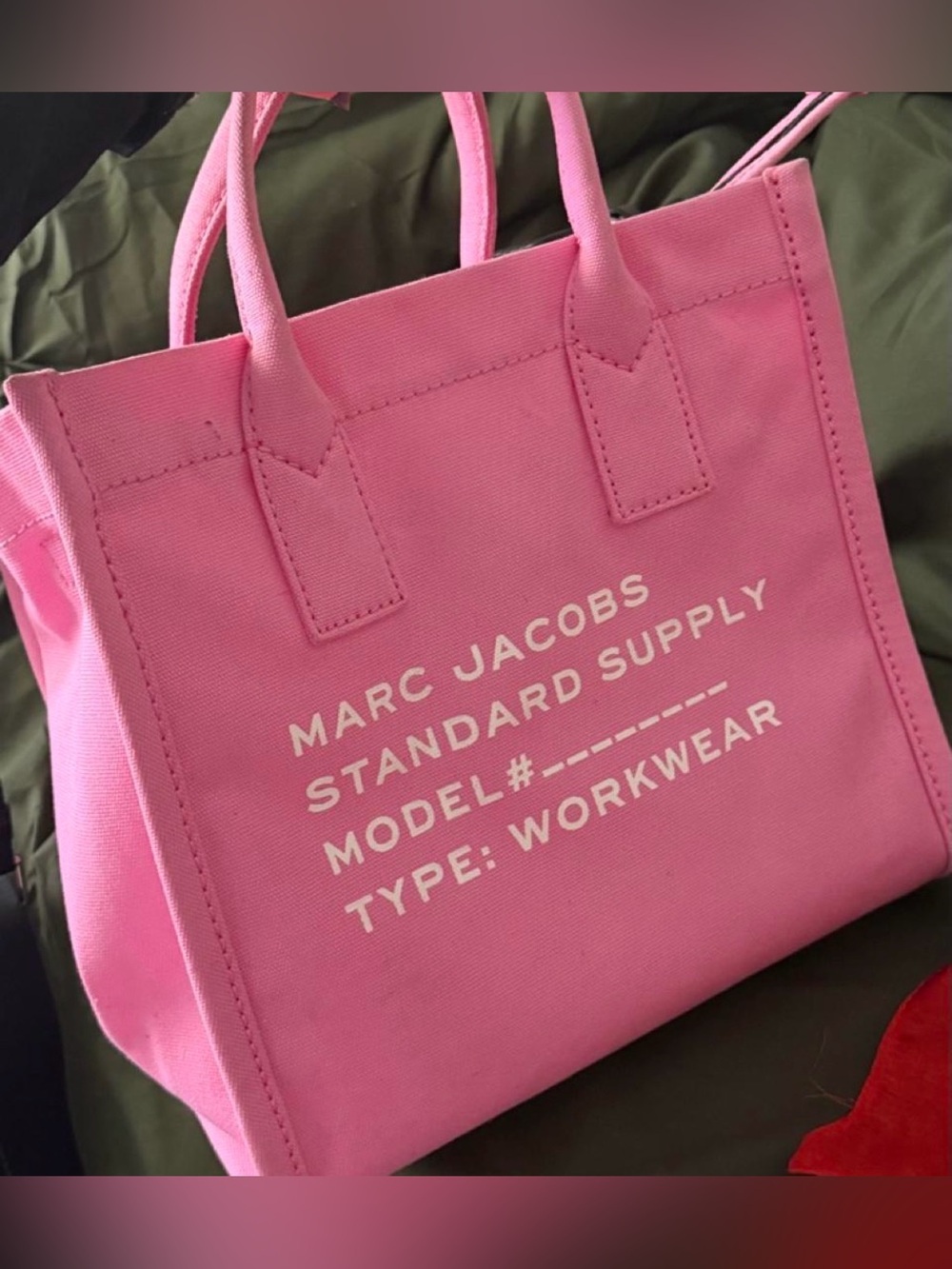 Marc Jacobs Pink Canvas Logo Tote